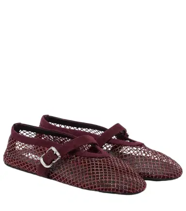 Alaïa Alaïa Embellished fishnet ballet flats | Thumbnail 1 Alaïa Alaïa Embellished fishnet ballet flats | Thumbnail 1