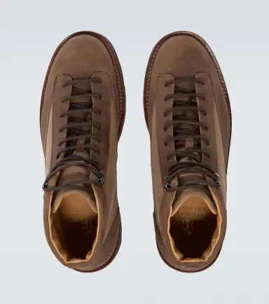 Brunello Cucinelli Suede-trimmed lace-up boots | Thumbnail 3 Brunello Cucinelli Suede-trimmed lace-up boots | Thumbnail 3