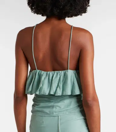 Marant Etoile Djimia halterneck cotton-blend voile top | Thumbnail 3 Marant Etoile Djimia halterneck cotton-blend voile top | Thumbnail 3
