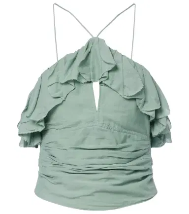Marant Etoile Djimia halterneck cotton-blend voile top | Thumbnail 1 Marant Etoile Djimia halterneck cotton-blend voile top | Thumbnail 1
