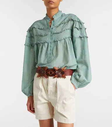 Marant Étoile Doana cotton-blend ruffled blouse | Thumbnail 2 Marant Étoile Doana cotton-blend ruffled blouse | Thumbnail 2