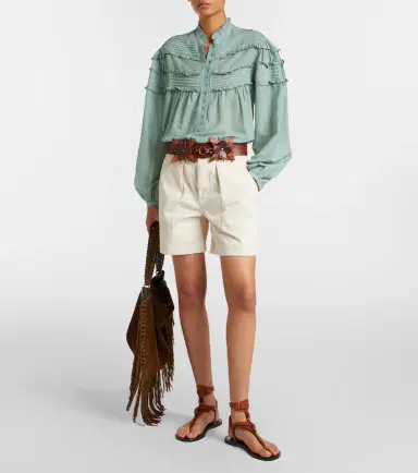 Marant Étoile Doana cotton-blend ruffled blouse | Thumbnail 4 Marant Étoile Doana cotton-blend ruffled blouse | Thumbnail 4