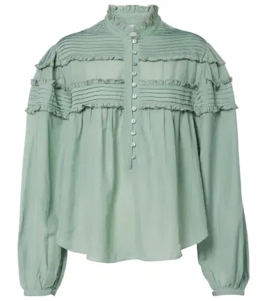 Marant Étoile Doana cotton-blend ruffled blouse | Thumbnail 1 Marant Étoile Doana cotton-blend ruffled blouse | Thumbnail 1
