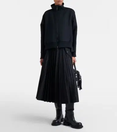 Sacai Paneled twill zip-up sweatshirt | Thumbnail 2 Sacai Paneled twill zip-up sweatshirt | Thumbnail 2