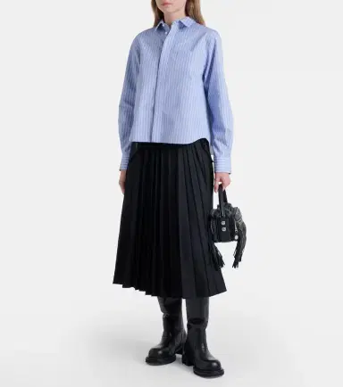Sacai Striped cotton-blend poplin shirt | Thumbnail 5 Sacai Striped cotton-blend poplin shirt | Thumbnail 5