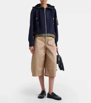 Sacai Paneled cotton-blend zip-up hoodie | Thumbnail 2 Sacai Paneled cotton-blend zip-up hoodie | Thumbnail 2