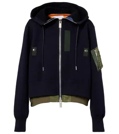 Sacai Paneled cotton-blend zip-up hoodie | Thumbnail 1 Sacai Paneled cotton-blend zip-up hoodie | Thumbnail 1
