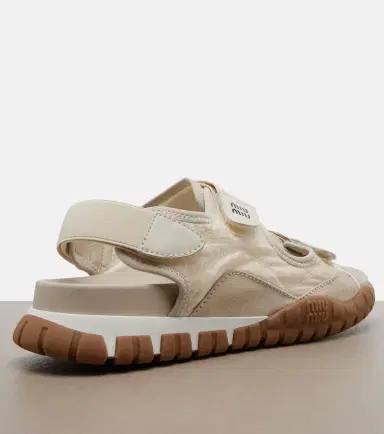 Miu Miu Tyre leather-trimmed sandals | Thumbnail 4 Miu Miu Tyre leather-trimmed sandals | Thumbnail 4