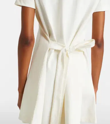 Miu Miu Leather-trimmed cotton jersey minidress | Thumbnail 4 Miu Miu Leather-trimmed cotton jersey minidress | Thumbnail 4