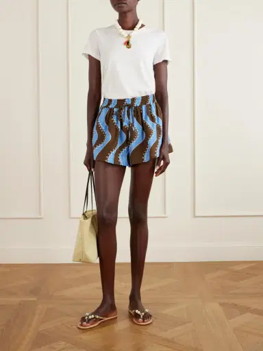 ALÉMAIS Frankie Printed Embroidered Linen Shorts | Thumbnail 2 ALÉMAIS Frankie Printed Embroidered Linen Shorts | Thumbnail 2