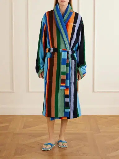 Versace Medusa Belted Striped Cotton-terry Robe | Thumbnail 2 Versace Medusa Belted Striped Cotton-terry Robe | Thumbnail 2