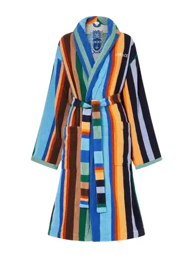 Versace Medusa Belted Striped Cotton-terry Robe | Thumbnail 1 Versace Medusa Belted Striped Cotton-terry Robe | Thumbnail 1