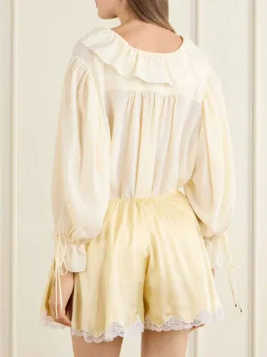 Chloé Lace-trimmed Silk-satin Shorts | Thumbnail 4 Chloé Lace-trimmed Silk-satin Shorts | Thumbnail 4