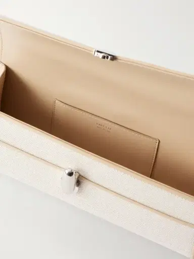 Savette Slim Symmetry Canvas Leather-trimmed Clutch | Thumbnail 6 Savette Slim Symmetry Canvas Leather-trimmed Clutch | Thumbnail 6