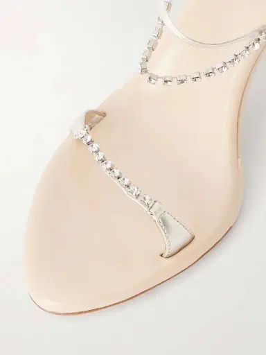 Chloé Crystal-embellished Metallic Leather Sandals | Thumbnail 5 Chloé Crystal-embellished Metallic Leather Sandals | Thumbnail 5