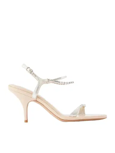Chloé Crystal-embellished Metallic Leather Sandals | Thumbnail 1 Chloé Crystal-embellished Metallic Leather Sandals | Thumbnail 1