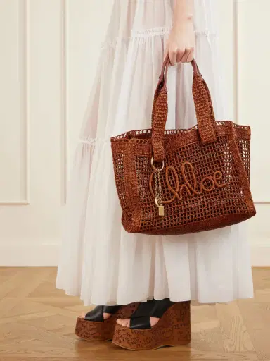 Chloé Summer Banana Leather-trimmed Raffia Tote | Thumbnail 2 Chloé Summer Banana Leather-trimmed Raffia Tote | Thumbnail 2