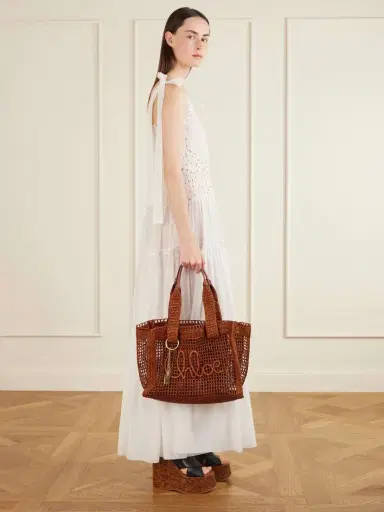 Chloé Summer Banana Leather-trimmed Raffia Tote | Thumbnail 3 Chloé Summer Banana Leather-trimmed Raffia Tote | Thumbnail 3