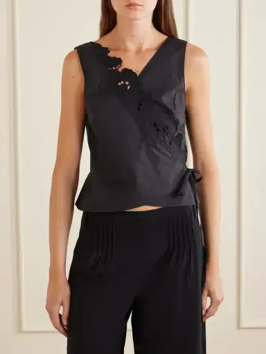 SIR. Klara Broderie Anglaise Cotton Wrap Top | Thumbnail 3 SIR. Klara Broderie Anglaise Cotton Wrap Top | Thumbnail 3