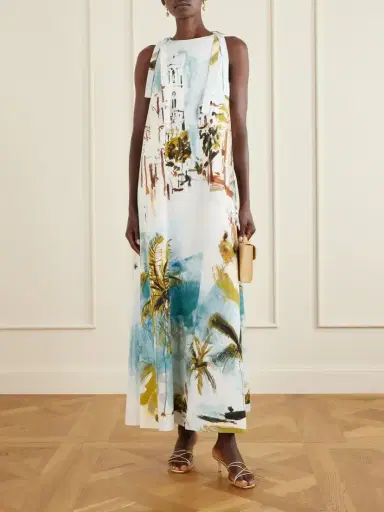 Oscar de la Renta Printed Cotton-blend Poplin Maxi Dress | Thumbnail 2 Oscar de la Renta Printed Cotton-blend Poplin Maxi Dress | Thumbnail 2