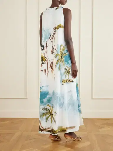 Oscar de la Renta Printed Cotton-blend Poplin Maxi Dress | Thumbnail 3 Oscar de la Renta Printed Cotton-blend Poplin Maxi Dress | Thumbnail 3