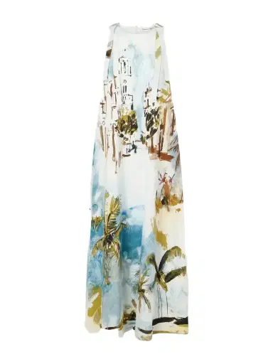Oscar de la Renta Printed Cotton-blend Poplin Maxi Dress | Thumbnail 1 Oscar de la Renta Printed Cotton-blend Poplin Maxi Dress | Thumbnail 1
