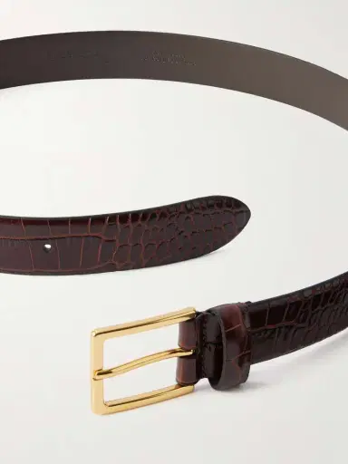 Anderson's Croc-effect Leather Belt | Thumbnail 3 Anderson's Croc-effect Leather Belt | Thumbnail 3