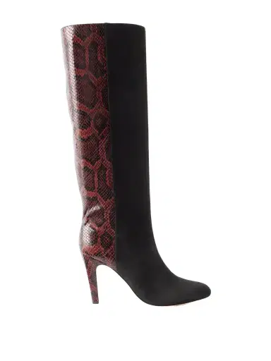 Ferragamo Nylu 95 Snake-effect Leather And Suede Boots | Thumbnail 1 Ferragamo Nylu 95 Snake-effect Leather And Suede Boots | Thumbnail 1