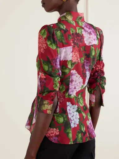 Carolina Herrera Floral-print Silk-chiffon Blouse | Thumbnail 3 Carolina Herrera Floral-print Silk-chiffon Blouse | Thumbnail 3