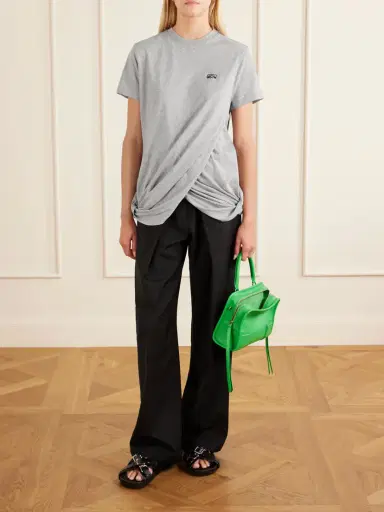Loewe Logo-embroidered Draped Cotton-jersey T-shirt | Thumbnail 2 Loewe Logo-embroidered Draped Cotton-jersey T-shirt | Thumbnail 2