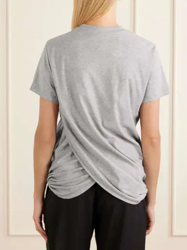 Loewe Logo-embroidered Draped Cotton-jersey T-shirt | Thumbnail 3 Loewe Logo-embroidered Draped Cotton-jersey T-shirt | Thumbnail 3