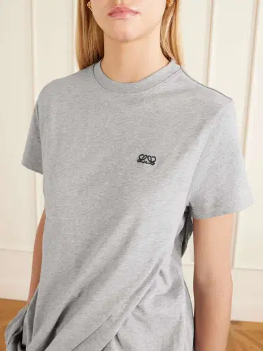 Loewe Logo-embroidered Draped Cotton-jersey T-shirt | Thumbnail 4 Loewe Logo-embroidered Draped Cotton-jersey T-shirt | Thumbnail 4