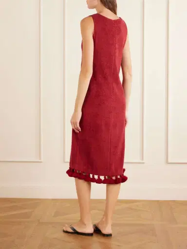 Cap d’Antibes Aurelia Tasseled Cotton-terry Midi Dress | Thumbnail 3 Cap d’Antibes Aurelia Tasseled Cotton-terry Midi Dress | Thumbnail 3