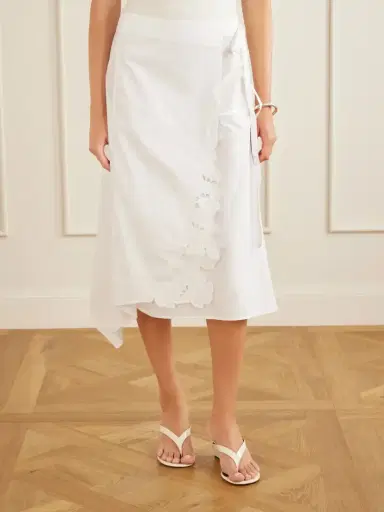 SIR. Klara Broderie Anglaise Cotton Midi Skirt | Thumbnail 3 SIR. Klara Broderie Anglaise Cotton Midi Skirt | Thumbnail 3
