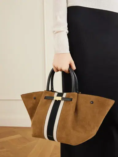 DeMellier The New York Midi Leather-trimmed Suede Tote | Thumbnail 2 DeMellier The New York Midi Leather-trimmed Suede Tote | Thumbnail 2