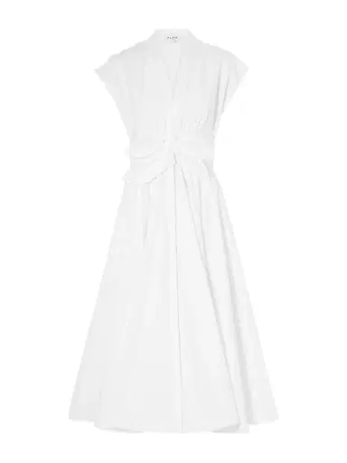 Alaïa Knot-detailed Belted Cotton-poplin Midi Dress | Thumbnail 1 Alaïa Knot-detailed Belted Cotton-poplin Midi Dress | Thumbnail 1