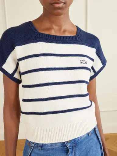 Loewe Anagram-embroidered Striped Cotton And Wool-blend Sweater | Thumbnail 4 Loewe Anagram-embroidered Striped Cotton And Wool-blend Sweater | Thumbnail 4