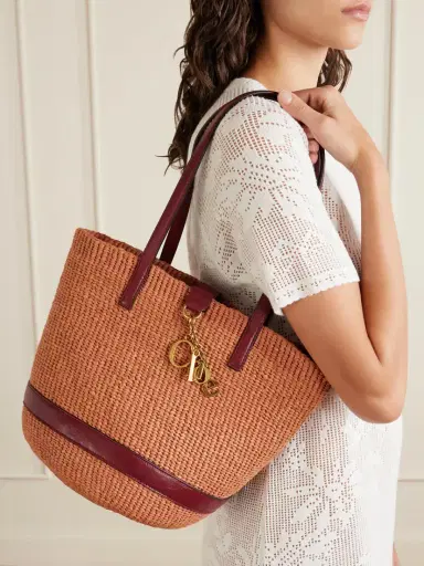 Chloé Leather-trimmed Raffia Tote Bag | Thumbnail 2 Chloé Leather-trimmed Raffia Tote Bag | Thumbnail 2