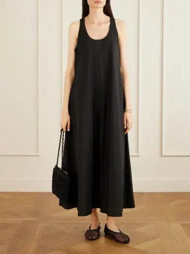 Theory Gathered Cotton And Nylon-blend Maxi Dress | Thumbnail 2 Theory Gathered Cotton And Nylon-blend Maxi Dress | Thumbnail 2