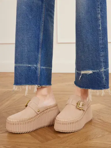 Chloé Nama Suede Platform Mules | Thumbnail 2 Chloé Nama Suede Platform Mules | Thumbnail 2