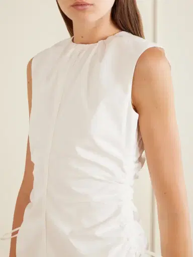 SIR. Klara Ruched Broderie Anglaise Cotton Mini Dress | Thumbnail 4 SIR. Klara Ruched Broderie Anglaise Cotton Mini Dress | Thumbnail 4