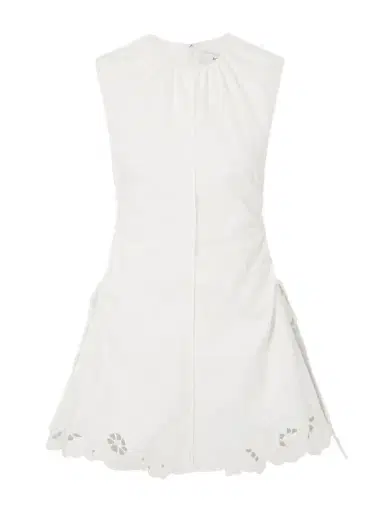 SIR. Klara Ruched Broderie Anglaise Cotton Mini Dress | Thumbnail 1 SIR. Klara Ruched Broderie Anglaise Cotton Mini Dress | Thumbnail 1