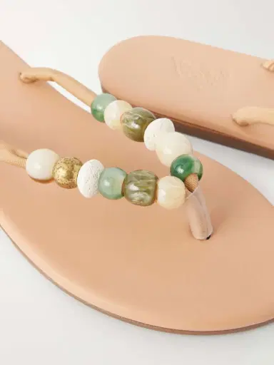 Ancient Greek Sandals Saionara Bead-embellished Leather Flip Flops | Thumbnail 5 Ancient Greek Sandals Saionara Bead-embellished Leather Flip Flops | Thumbnail 5