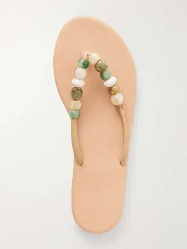 Ancient Greek Sandals Saionara Bead-embellished Leather Flip Flops | Thumbnail 6 Ancient Greek Sandals Saionara Bead-embellished Leather Flip Flops | Thumbnail 6