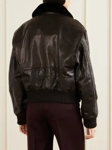 Victoria Beckham Aviator Shearling-trimmed Leather Jacket | Thumbnail 4 Victoria Beckham Aviator Shearling-trimmed Leather Jacket | Thumbnail 4
