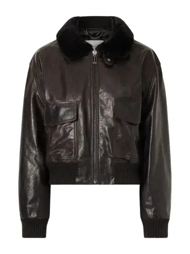 Victoria Beckham Aviator Shearling-trimmed Leather Jacket | Thumbnail 1 Victoria Beckham Aviator Shearling-trimmed Leather Jacket | Thumbnail 1