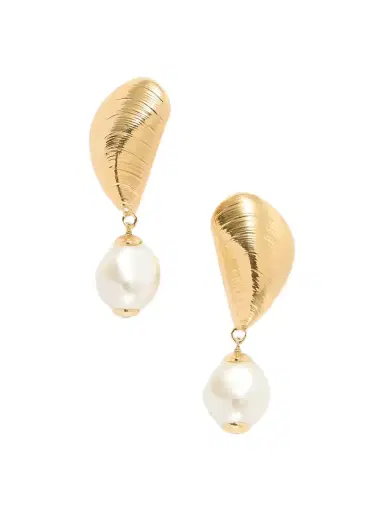 Oscar de la Renta Mussel Embellished Earrings | Thumbnail 1 Oscar de la Renta Mussel Embellished Earrings | Thumbnail 1