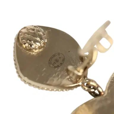 Chanel Chanel Large "Along the Nile" Egypt CC Drop Dangle Clip on Earrings Gold Resin Light | Thumbnail 6 Chanel Chanel Large "Along the Nile" Egypt CC Drop Dangle Clip on Earrings Gold Resin Light | Thumbnail 6