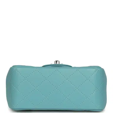 Chanel Chanel Mini Classic Square Flap Bag Light Blue Lambskin Silver Hardware | Thumbnail 6 Chanel Chanel Mini Classic Square Flap Bag Light Blue Lambskin Silver Hardware | Thumbnail 6