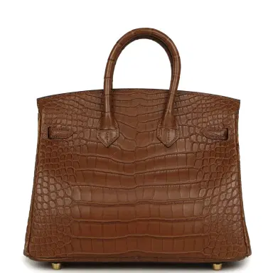 HERMÈS Hermes Birkin 25 Alezan Matte Alligator Gold Hardware | Thumbnail 4 HERMÈS Hermes Birkin 25 Alezan Matte Alligator Gold Hardware | Thumbnail 4